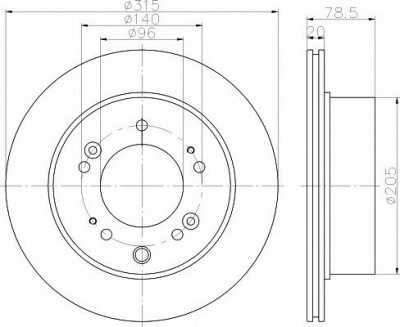 HELLA PAGID 8dd355116571 -  Тормозной диск